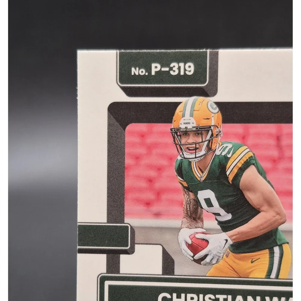 2022 Panini Donruss Christian Watson #P-319 Preview Red & Green Rated Rookie